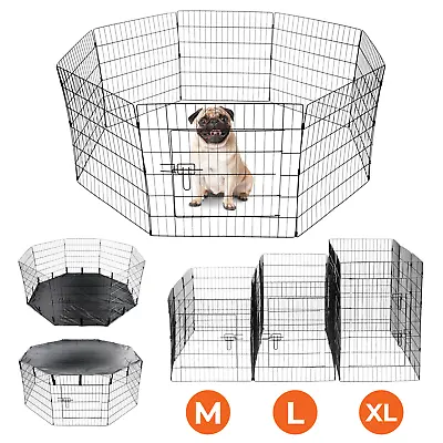 £34.95 • Buy 8 Panel Pet Playpen Dog Puppy Rabbit Portable Cage Run Pen Folding Fence Crate