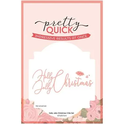 £2.99 • Buy Pretty Quick Die Set Holly Jolly Christmas Set Of 3 | Christmas Sentiments