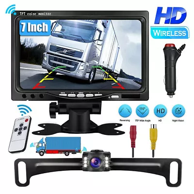 Backup Camera Wireless Car Rear View HD Parking System Night Vision + 7  Monitor • $46.99