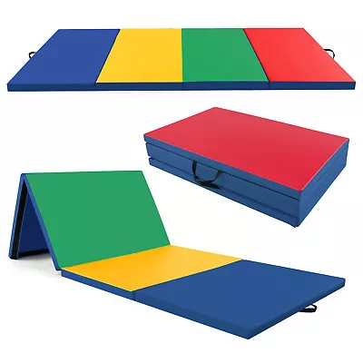 4-Panel Folding Gymnastics Mat With Hook & Loop Fasteners Portable Handles • $109.99
