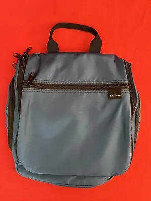 LL Bean Traveler Bag Hanging Medium Toiletry Bag Personal Organizer Blue Mirror • $25