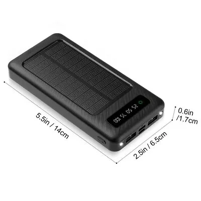 $25.90 • Buy 900000mAh Portable Solar Panel 2USB LED External Battery Power Bank Pack Charger