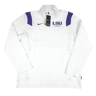 Nike Football LSU Tigers Sideline Coaches 1/4 Zip Long Sleeve Pullover - Large • $48