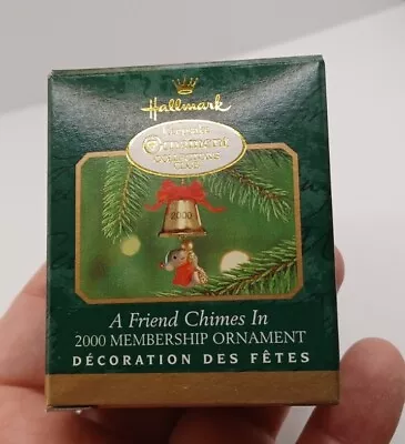 Vintage Hallmark Mouse Ringing Bell Christmas Minature Ornament In Box • $11.99