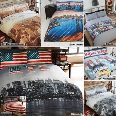 New York City Skyline Bedding Duvet Quilt Cover With Pillowcases In 3 Designs • £18.99