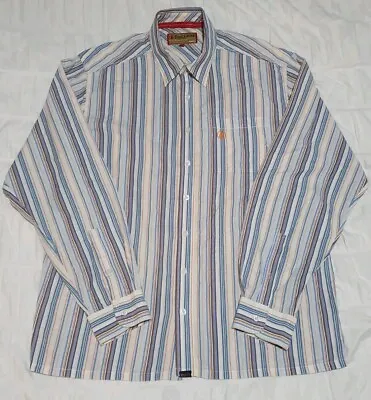 Musto Red Yacht Classic Stripe Shirt Size Large • £24.99