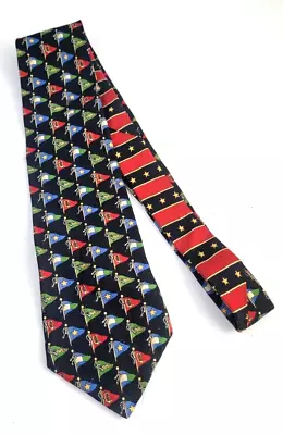 Tommy Hilfiger Silk Necktie Sailing Tie Yacht Stars Stripes Nautical Flags • $11.99