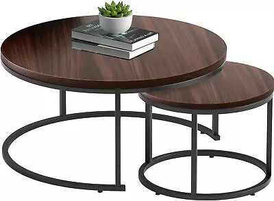 Set Of 2 Round Coffee Tables Modern Accent Side End Table For Living Room • $64.50