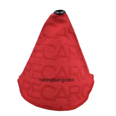 JDM Recaro Red Racing Hyper Fabric Shift Boot Shift Knob Cover For Subaru/STI • $10.99