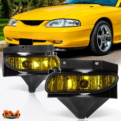 For 99-04 Ford Mustang GT Amber Lens Front Driving Bumper Fog Light/Lamp Pair • $33.89