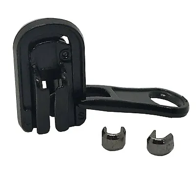 Double Slider PULLER Part For Reversible Chunky Zip #5 Donut Zipper Black Silver • £4.49