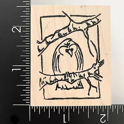 Stampotique Who Owl On Tree Branch 13005 Wood Mounted Rubber Stamp • $5.59