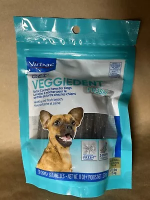 Virbac CET Veggiedent FR3SH Tartar Control Chews For Extra Small Dog; Exp 1/25 • $19.99