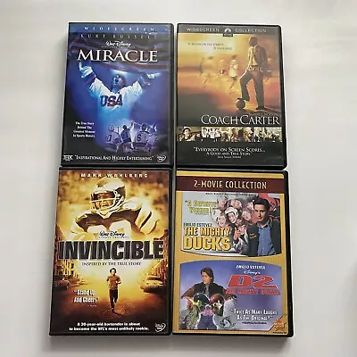 Miracle Coach Carter Invincible Mighty Ducks 1& 2 Dvd Lot • $20