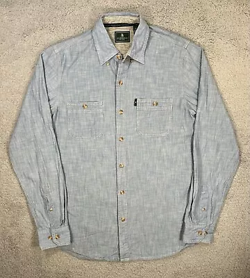 GH Bass Chambray Mens Blue Button Up Long Sleeve Shirt Size S • $8