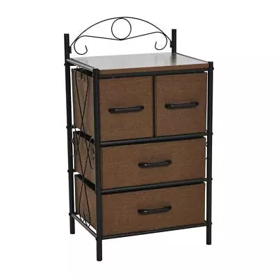 HOUSEHOLD ESSENTIALS Chest Of Drawers 32 Hx17 W Victoria Mid-Century 4-Drawer • $89.87