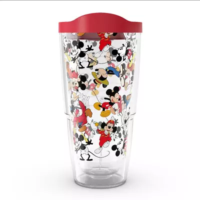 Mickey Mouse 24oz Tumbler Drink Cup W/ Red Lid Hot Cold Double Wall Tervis • $15