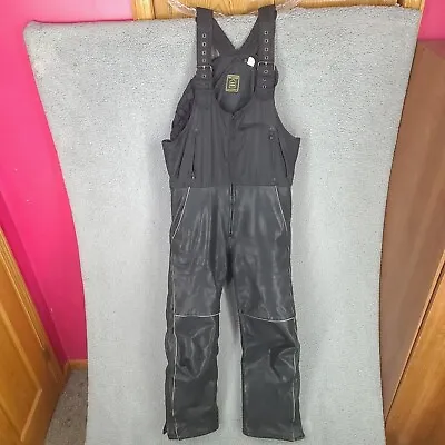 Hein Gericke Cowhide Leather Bib Coveralls Mens Large Black Snowmobile Riding • $110