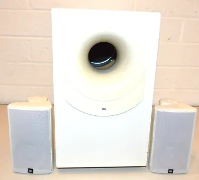 JBL Music 10 SAT-10 / SUB-10 Passive Stereo Speaker System Rare WHITE!!! • $35