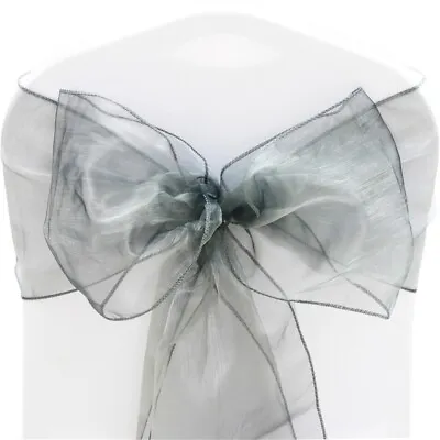 £10.89 • Buy 1-100 Organza Sashes Chair Cover Bow Sash Fuller Wider Bows Wedding Party Decor