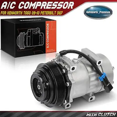 A/C Compressor With Clutch For Kenworth T660 2009-2010 Peterbilt 387 2006 2008 • $101.99