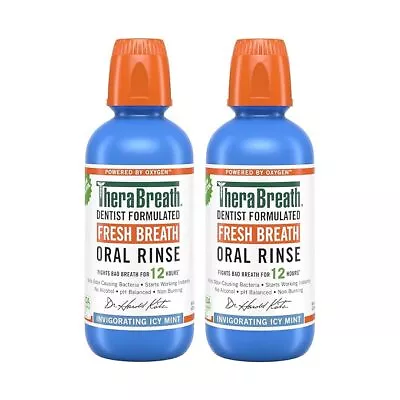 $19.99 • Buy Therabreath Fresh Breath Mouthwash Icy Mint Flavor  Alcohol-Free 16 Fl Oz 2-Pack