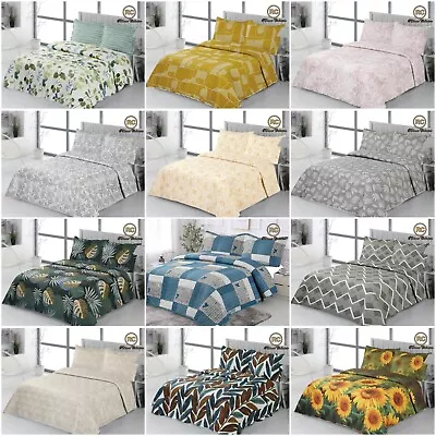 3 Piece Luxury Quilted Bedspread & Pillow-Shams Set | Double King Size Bed Throw • £12.99