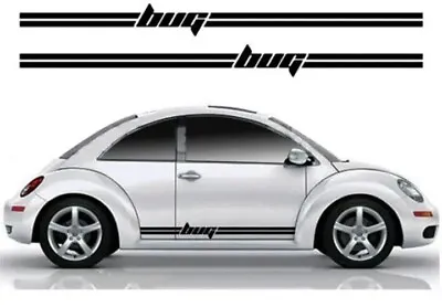 2Pcs VW Beetle Racing Stripes Bug Stickers Graphics Decals Car  • £19.90