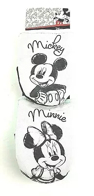 Disney Mickey Mouse And Minnie Mouse 2 Oversized Mini Mitts Mint Green Borders • £17.32