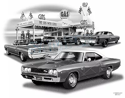 CORONET R/T 686970 MOPAR MUSCLE Art Car Print  #5201    **FREE USA SHIPPING** • $24.99