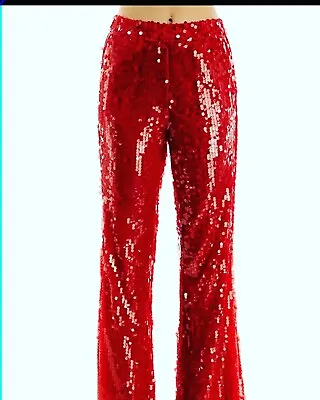 On Twelfth. Red Pants With Sequins Size Large New • $45