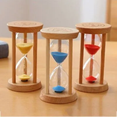 No Deformation Wooden Hourglass Wooden Round Hourglass Timers   Desktop Decor • £4.20