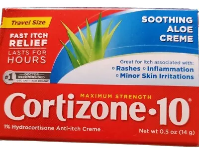 CORTISONE -10 MAXIMUM Strength ANTI-ITCH Creme With ALOE  SEALED  GREAT DEAL  • $9