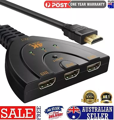 1080P 3 Port HDMI Splitter Cable Multi Switch Switcher HUB Box TV LCD HDTV 3D AU • $11.99