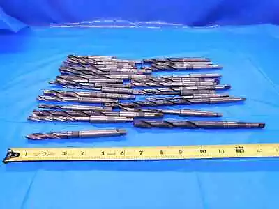 Lot Of 28 Hss Twist Drill Bits Various Sizes Up To 1/2 W/ Morse Taper #1 Shanks • $109.99