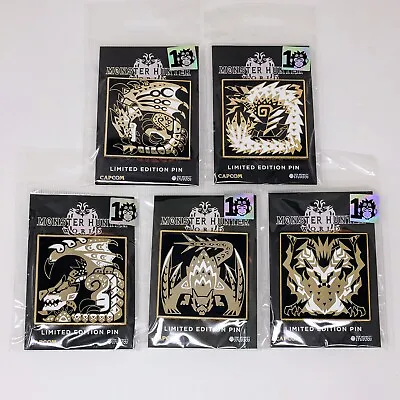 Monster Hunter World Official Enamel Pin Set Rathalos Zinogre Narcacuga Rathian • $46