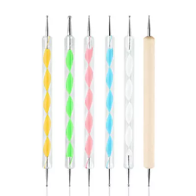 2-Way Twist Wooden Nail Art Dotting Dot Pen Marbleizing Manicure Tools DIY • $1.51