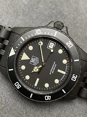 😎TAG HEUER 1000 980.026 Black Dial Submarine James Bond Diver Style Watch. • $1949.99