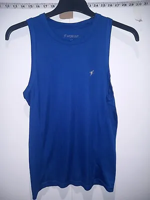 WORKOUT Men/Women Size XS Blue Strap Racer Back Vest Top Sports Exercise Yoga • £9.70