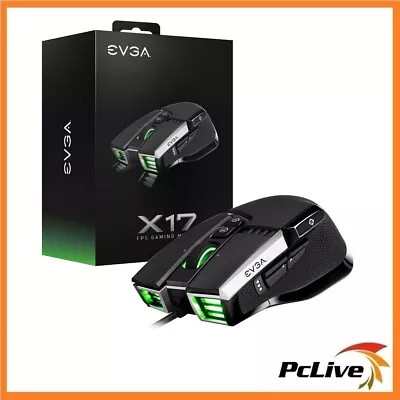 EVGA X17 Ergonomic Gaming Mouse Customizable 16000 DPI 8KHz 10 Buttons USB BLACK • $39.90