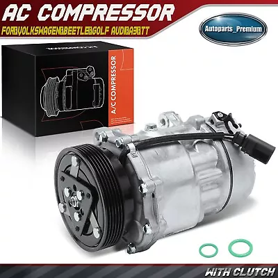 AC Compressor With Clutch For Audi TT Volkswagen Beetle 1998-2006 Golf Jetta R32 • $106.99