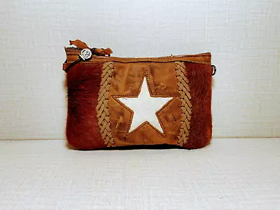 Small Cross Bag Purse Handbag / Brown Cowhide Leather / Western Cowgirl • $44.99
