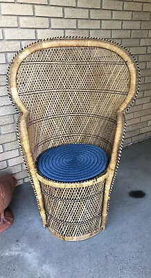 Peacock Throne Full Size Adult Wicker Peacock Chair Rattan • $262.50