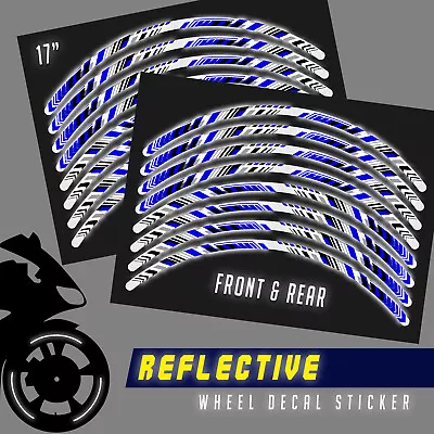 SH15 BLUE 17  Reflective Rim Wheel Sticker For Suzuki GSR 600 06-10 09 08 07 • $41.80