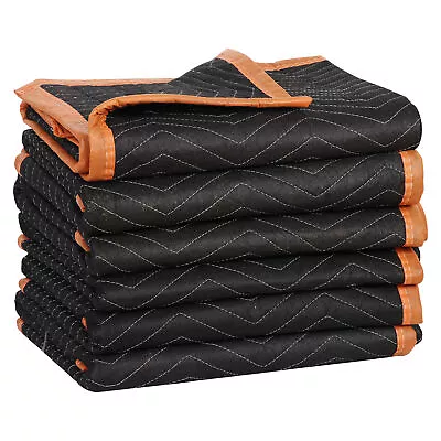 Heavy Duty 6 PCS Moving Blankets Quilted Shipping Furniture Pads Black 40  X 72  • $27.58