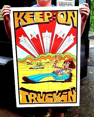 Vintage Hippy Poster 1970's  Keep On Truckin  Original NOS • $32.99