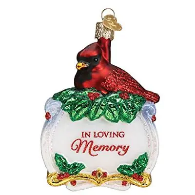 Old World Christmas Memorial Cardinal Glass Ornament FREE BOX 16136 • $19.69