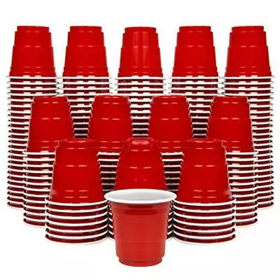 GoPong 2oz Plastic Shot Cups - Pack Of 200 Disposable Mini 2oz Party Cups Red • $13.29