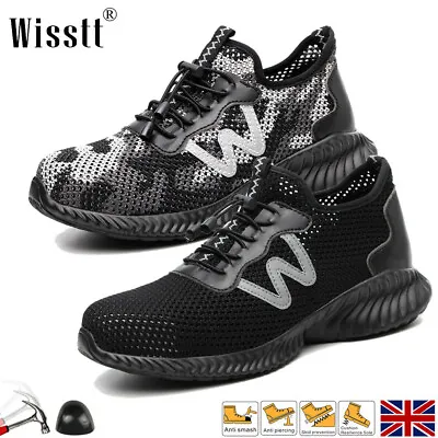 Men's Mesh Safety Trainers Work Shoes Plastic Toe Composite Hiking Walk Boots • £24.99