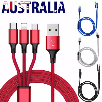 Universal 3 In1 Multi USB Charger Charging Cable For Android Phones Tablets • $4.99